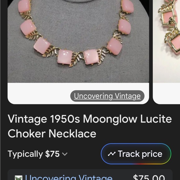 Vintage 1950 Coro Pink Moonglow Necklace and Earrings - Picture 8 of 8